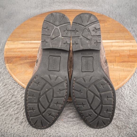 Born Jorgette Casual Ankle Booties Womens Size 6M Gray Nubuck Leather Zip Buckle - Picture 6 of 8